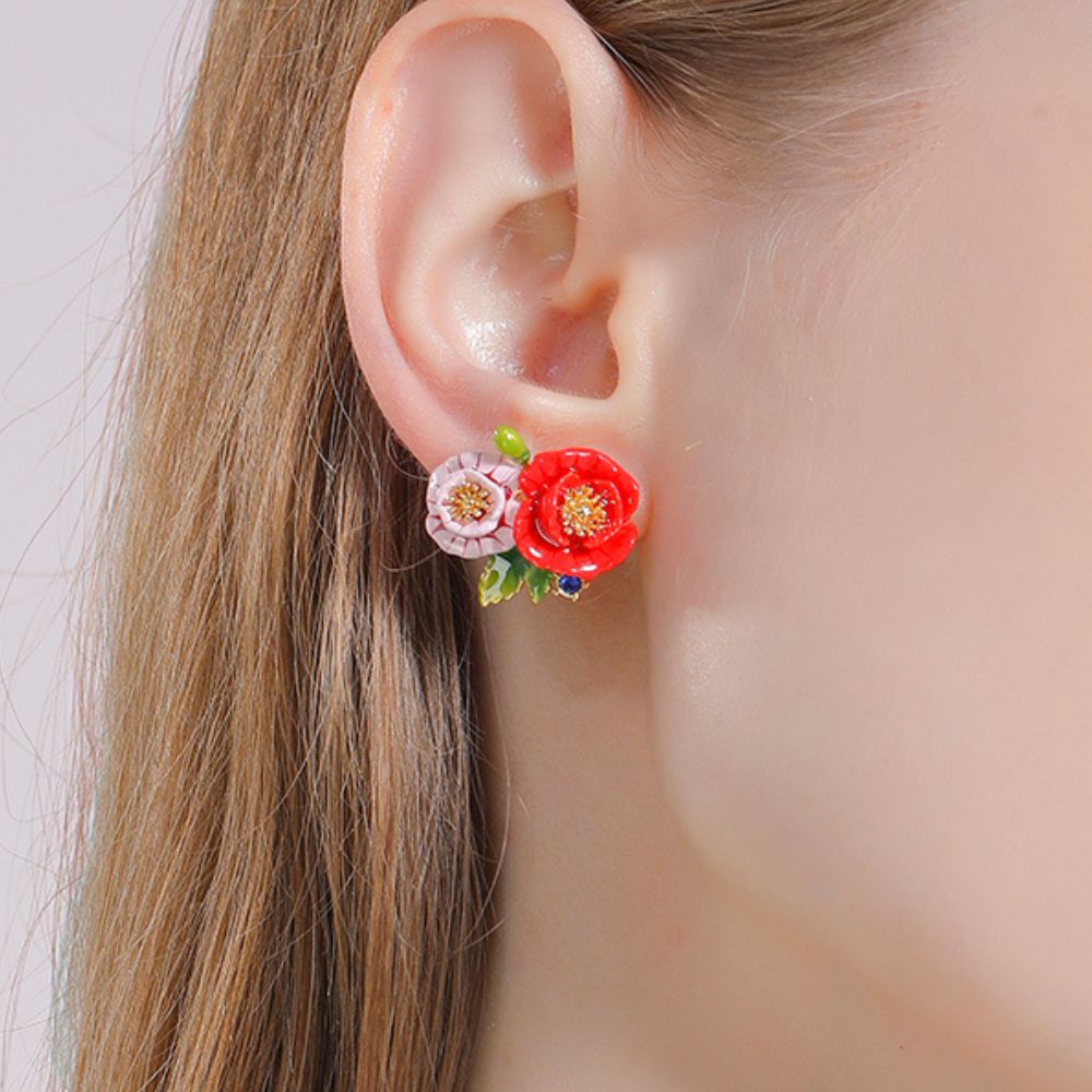 Corn Poppy Earring