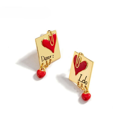 Heart Letter Earrings