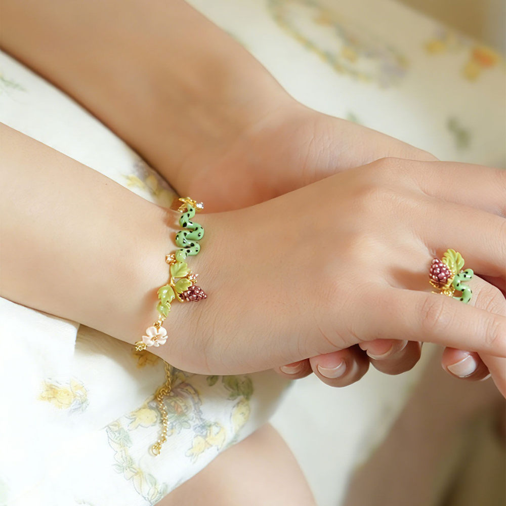 Snake and Grape Vine Bracelet