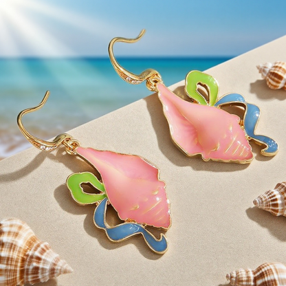 Pink Conch Shell Earrings