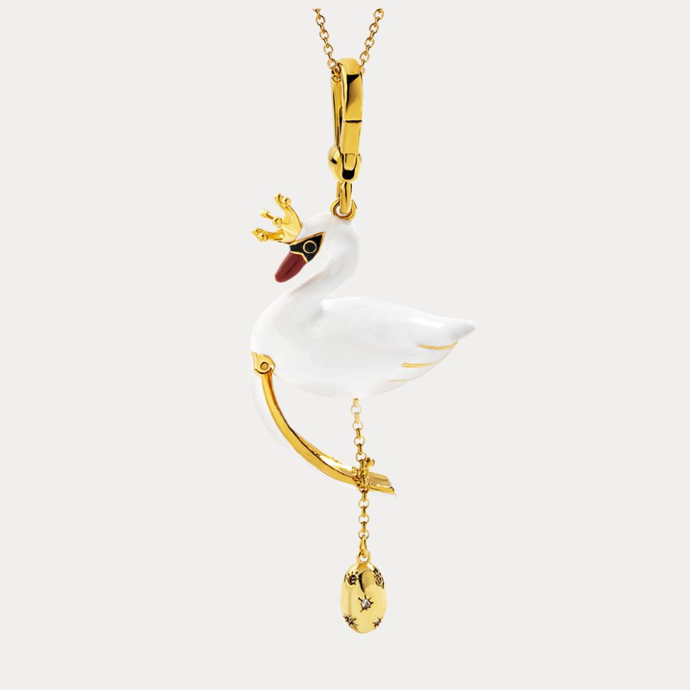 Royal Swan Locket Pendant