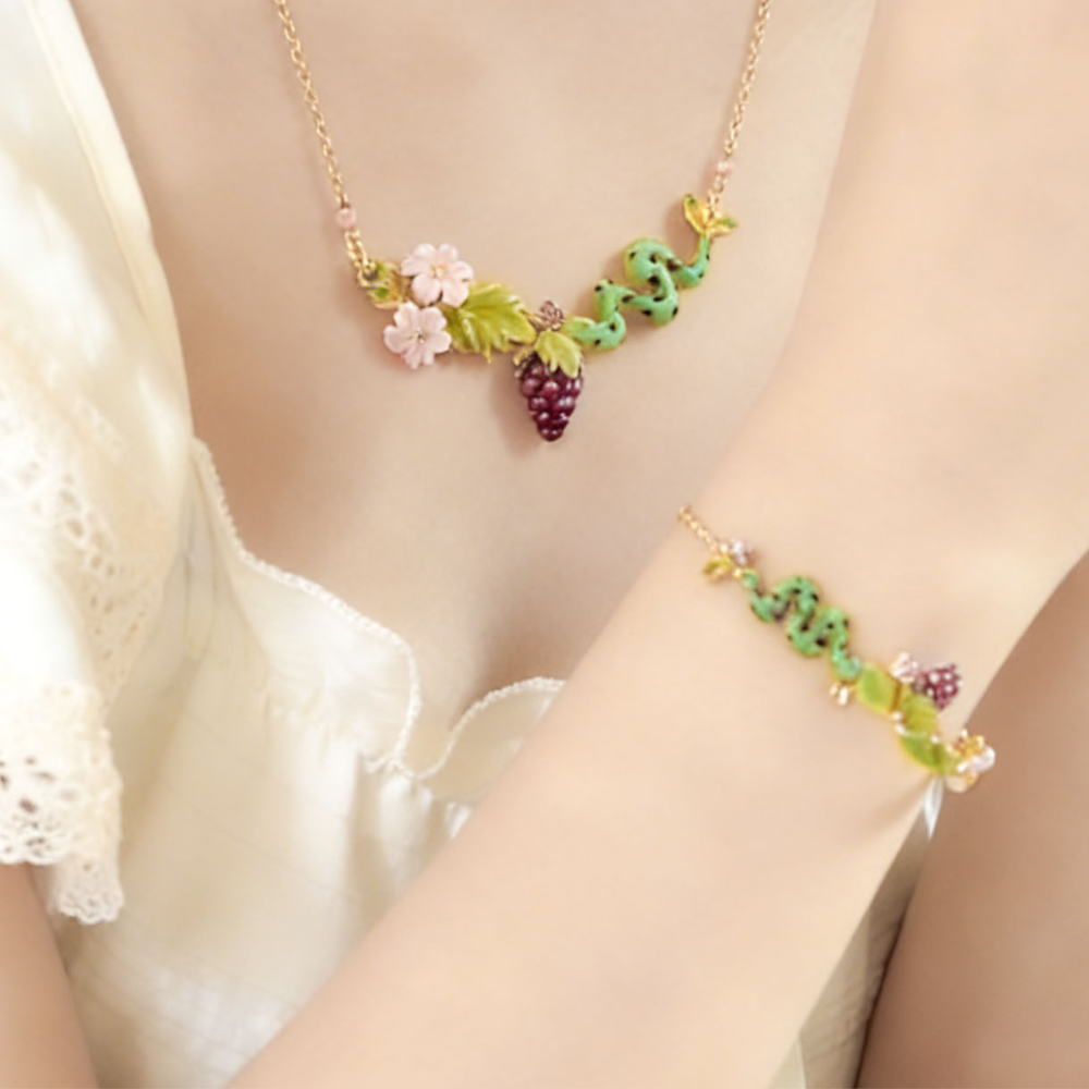 Snake and Grape Vine Necklace