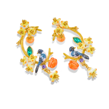 Persimmon Magpie Hoop Earrings