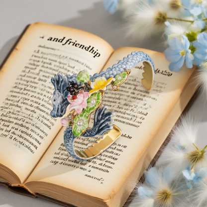 Dragon Lotus Cuff Bracelet
