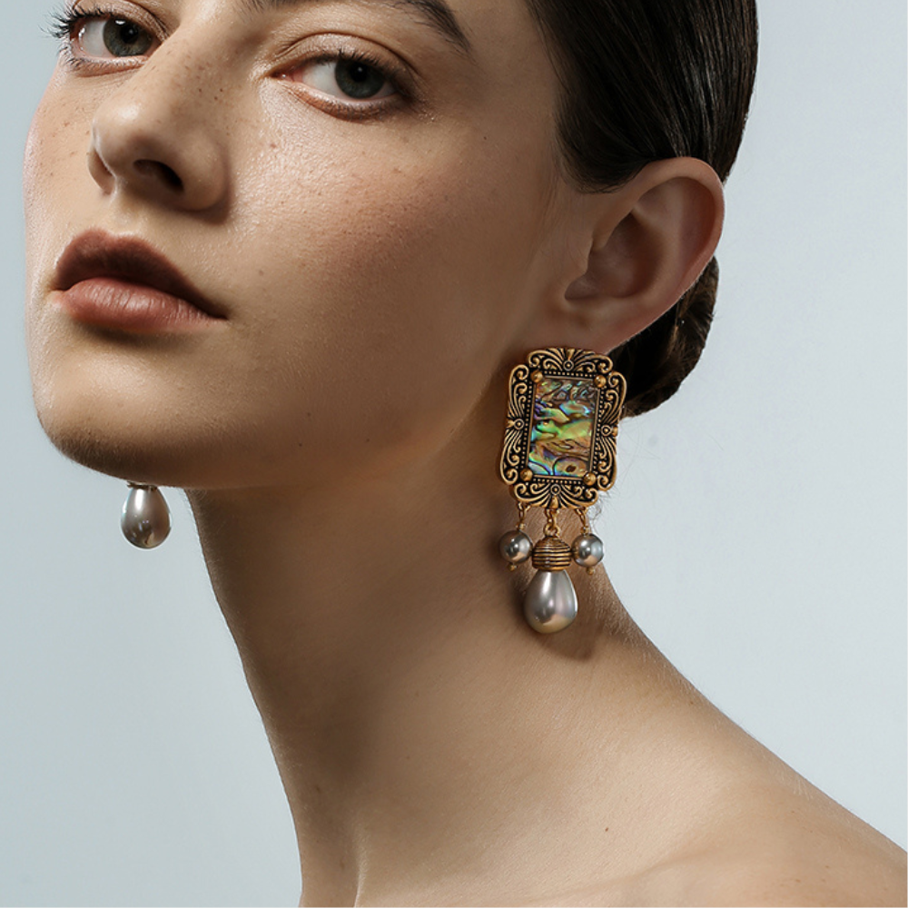 Vintage Iridescent Glow Stud Earrings