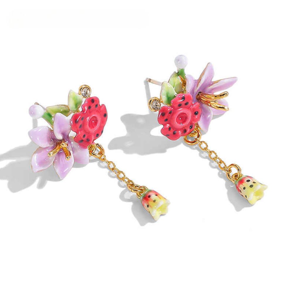 Tropical Blossom Drop Earrings