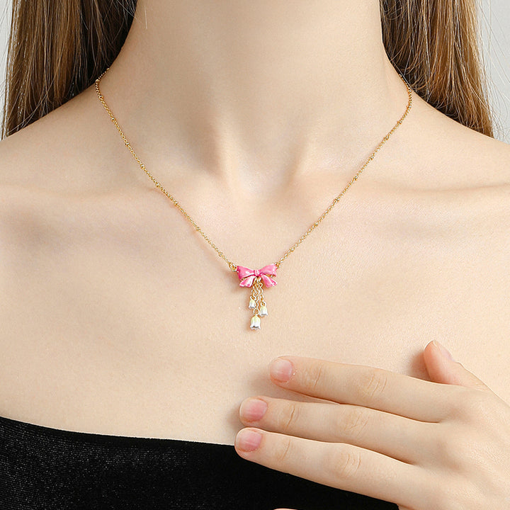 Lily Of The Valley Bowknot Necklace