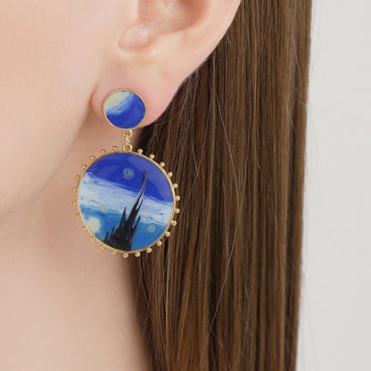 Blue Starry Night Earring