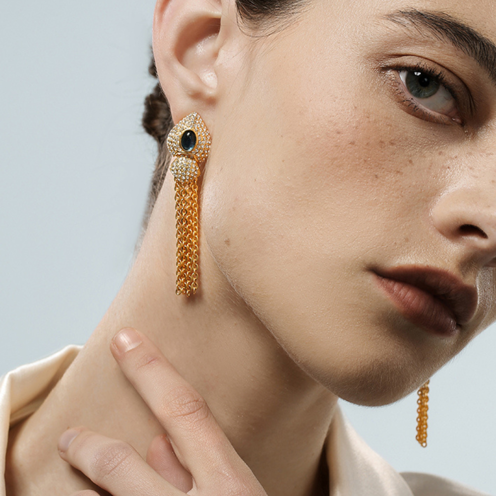 Vintage Midnight Tassel Earrings