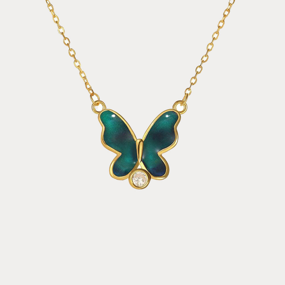 Thermochromic Butterfly Enamel Necklace