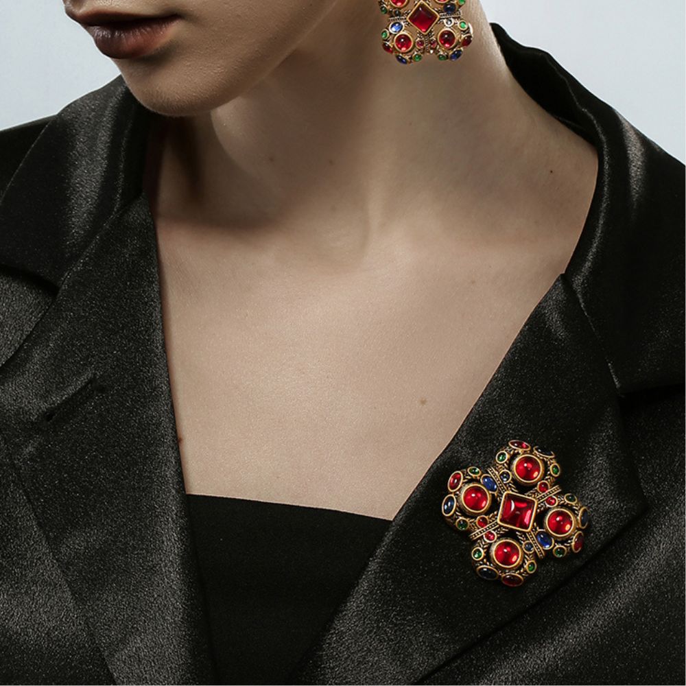 Vintage Scarlet Charm Brooch