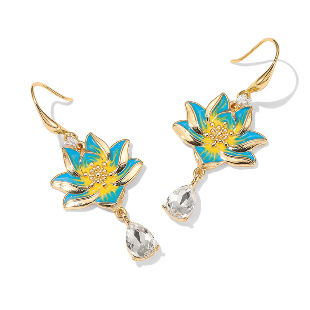 Lotus Blossom Drop Earrings