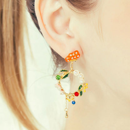 Butterfly Pearl Drop Earrings