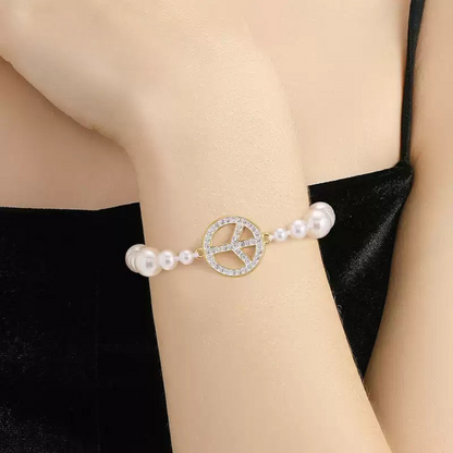 Symbol of Peace Pearl Bracelet