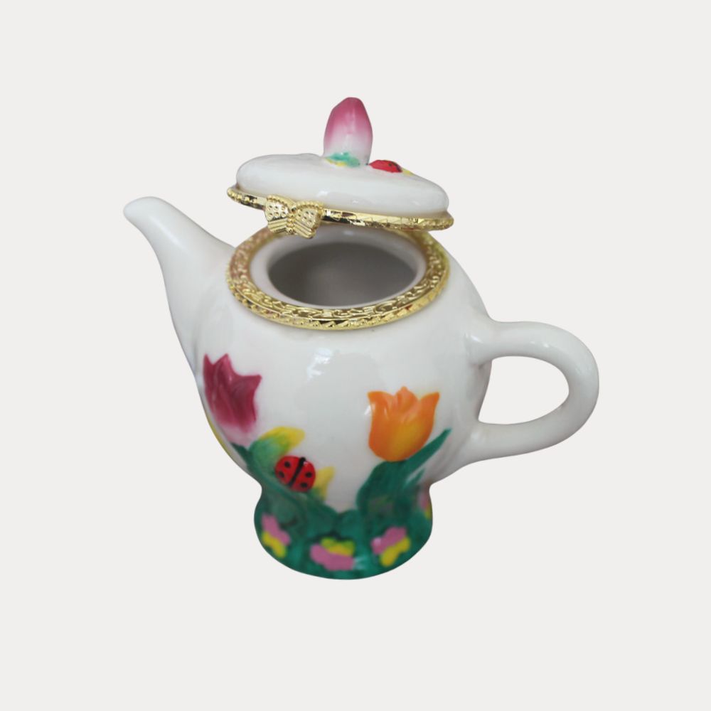 Spring Blooms Teapot Trinket Box