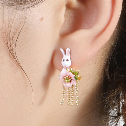 Rabbit Flower Dangle Earring