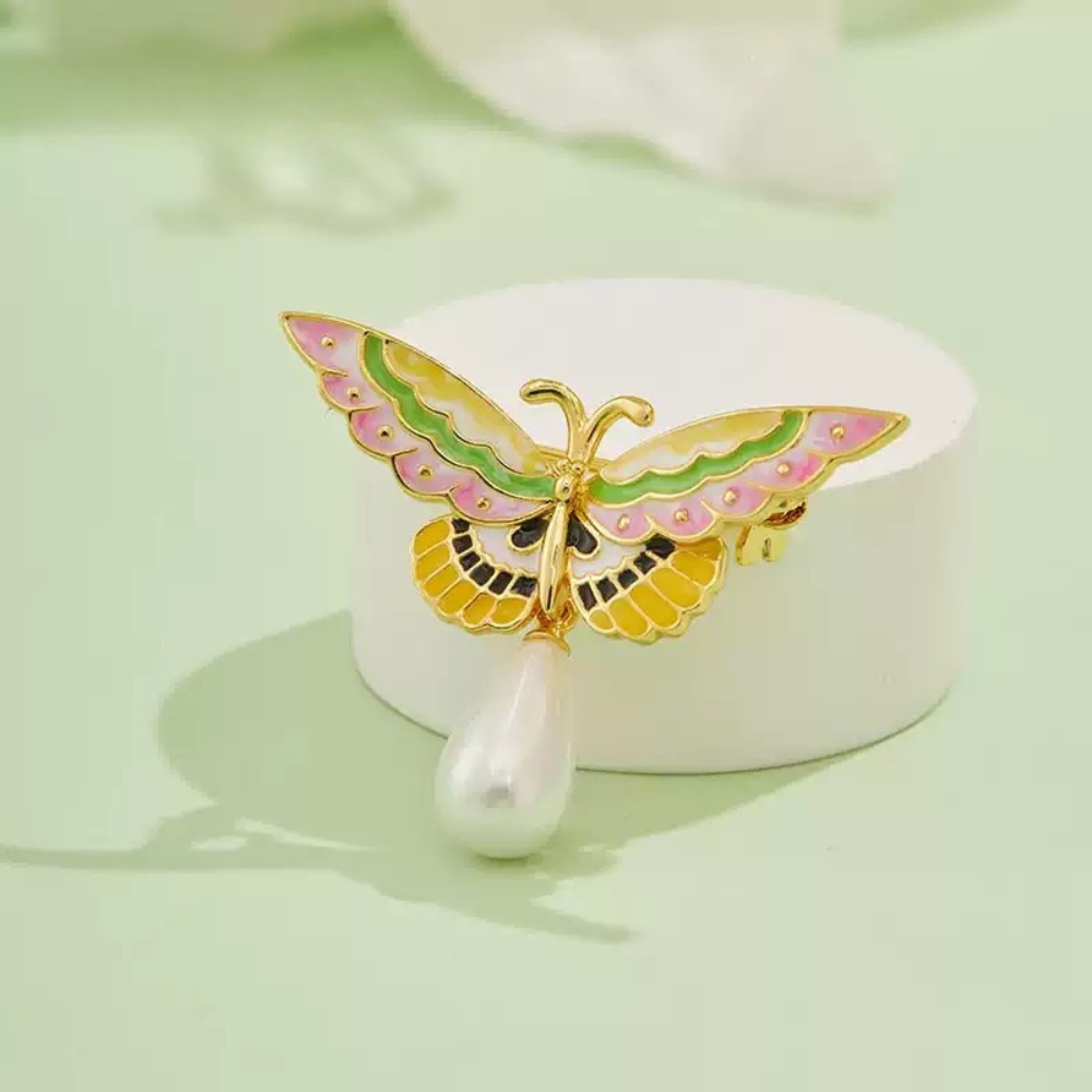 Butterfly Pearl Brooch