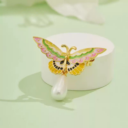 Butterfly Pearl Brooch