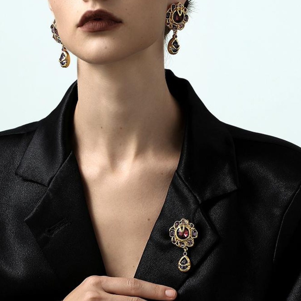 Vintage Royal Garnet Brooch