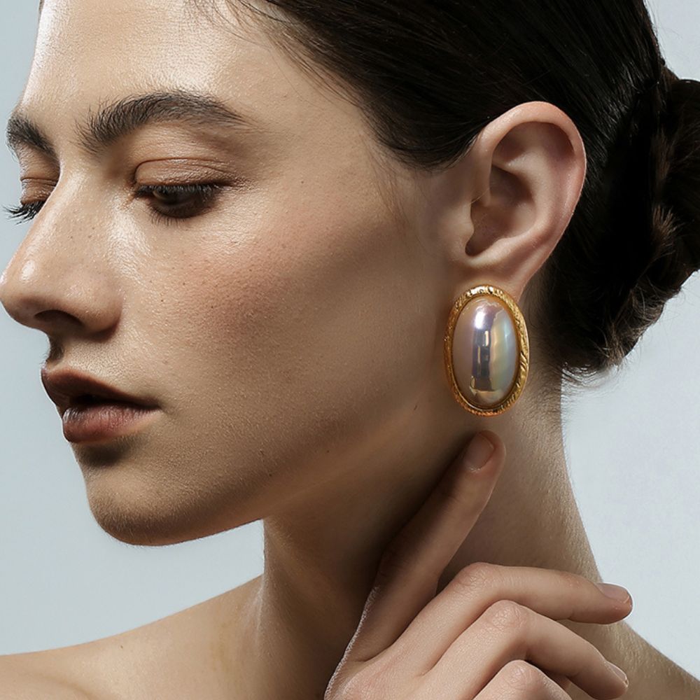 Vintage Iridescent Glow Stud Earrings