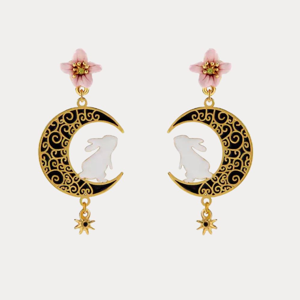 Rabbit & Moon Earring