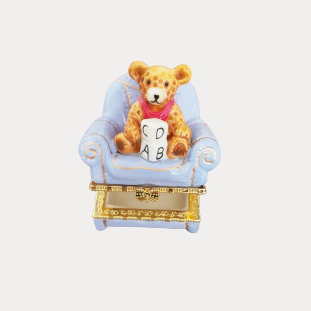 Teddy Bear in Chair Trinket Box