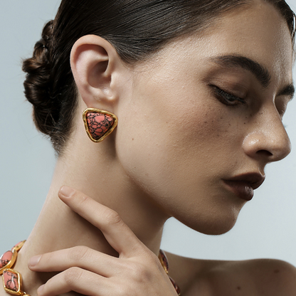 Vintage Red Stone Earrings