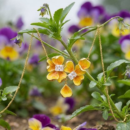 Golden Pansy Necklace
