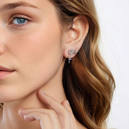 Purple Blossom Bird Earrings