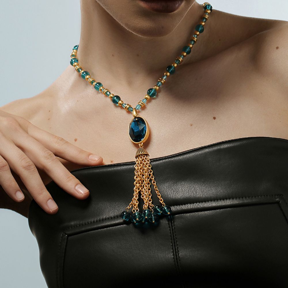 Vintage Tassel Beaded Necklace
