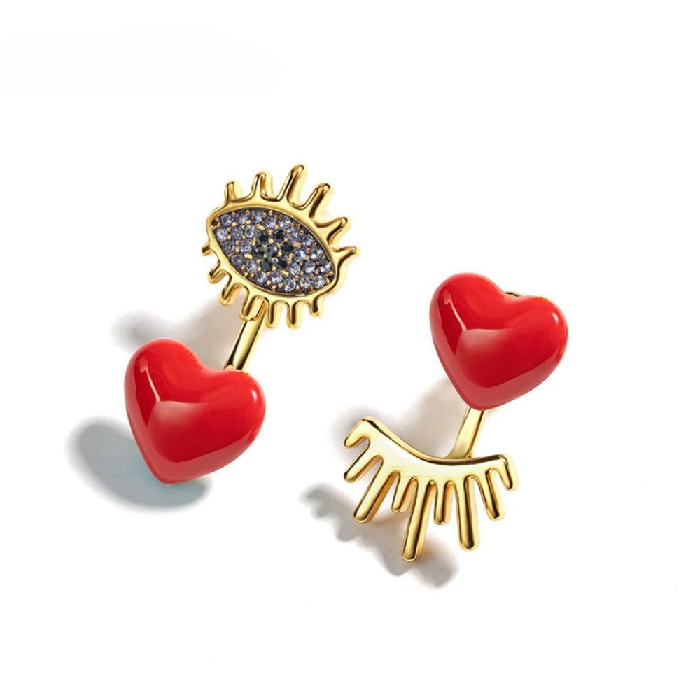 Evil Eye Heart Earrings