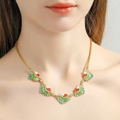 Emerald Feather Necklace