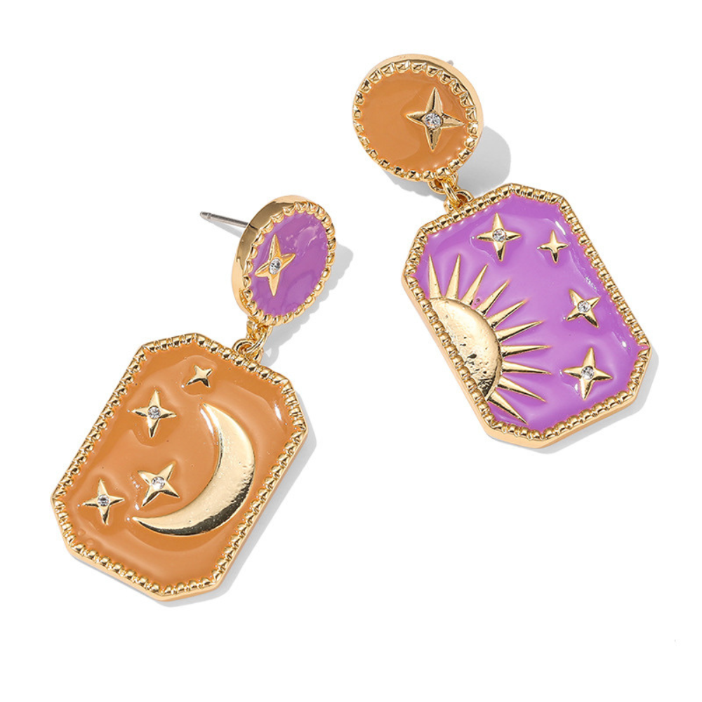 Moon Star Drop Earrings