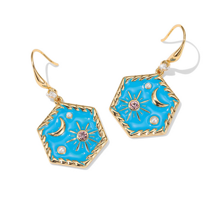 Moon Star Drop Earrings