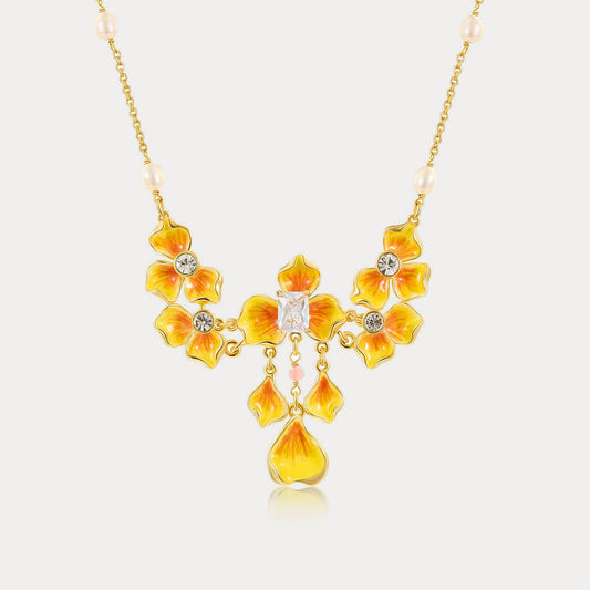 Golden Pansy Necklace