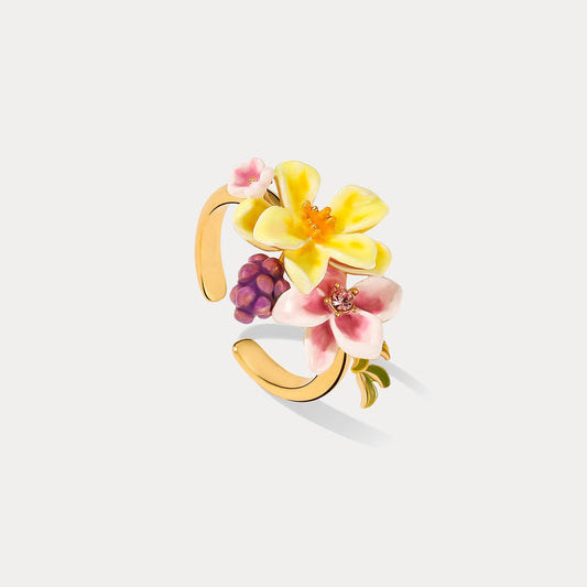 Sweet Grape Flower Ring