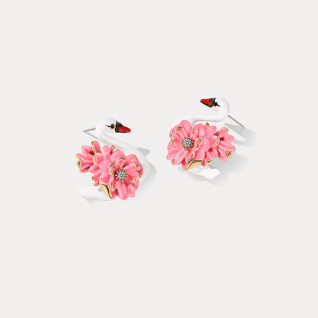 Swan Stud Earrings