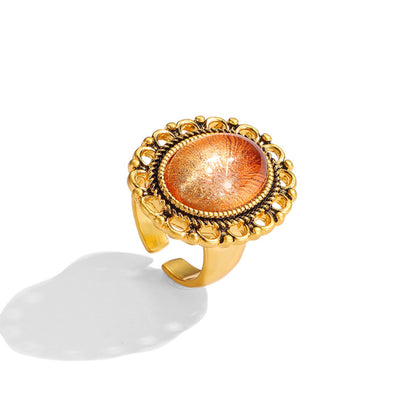Vintage Lustrous Glazed Orb Ring