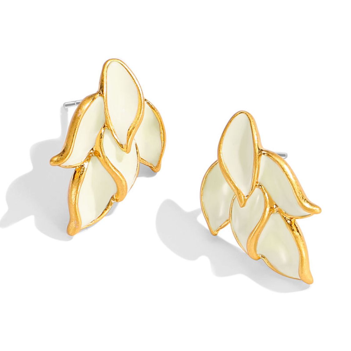 Golden Leaf Stud Earrings