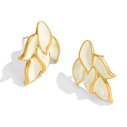 Golden Leaf Stud Earrings