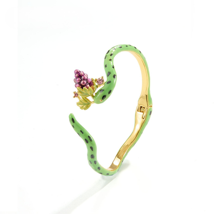 Snake and Grape Vine Cuff Bracelet