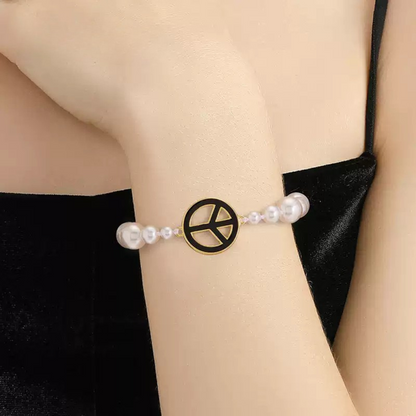 Symbol of Peace Pearl Bracelet
