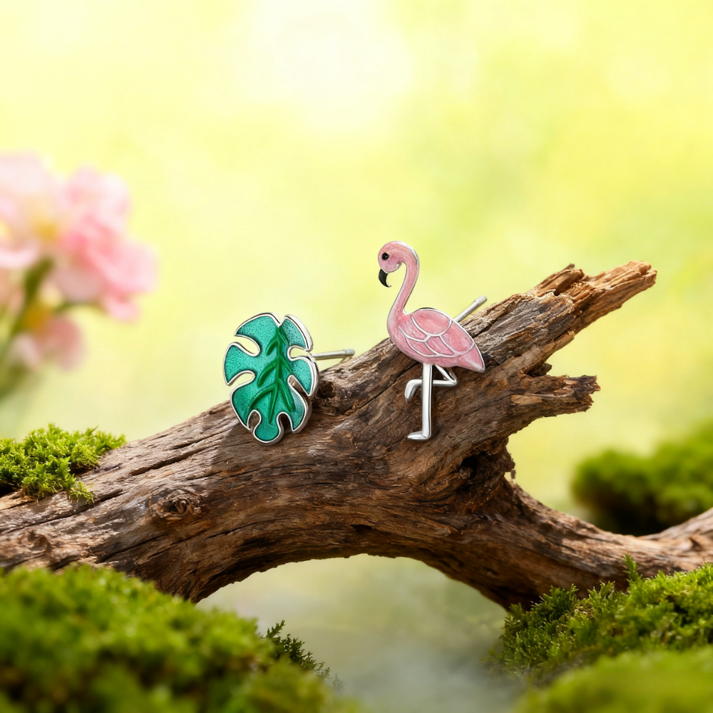 Flamingo Mismatched Earrings