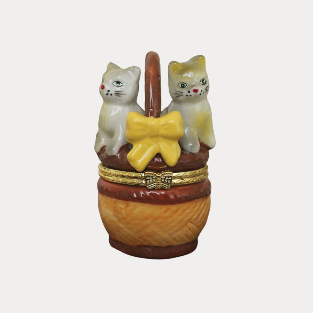 Cats in Basket Trinket Box