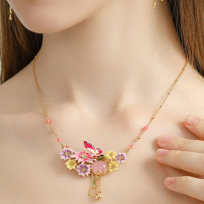 Butterfly Love Flower Necklace