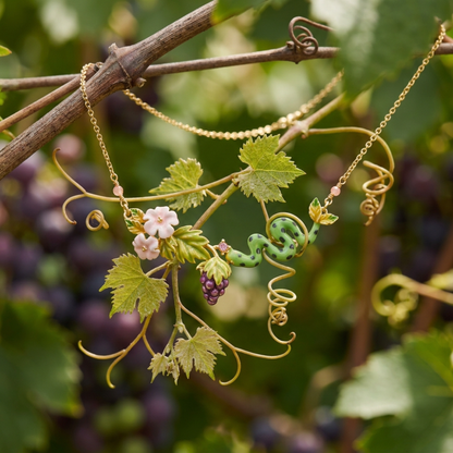 Snake and Grape Vine Necklace