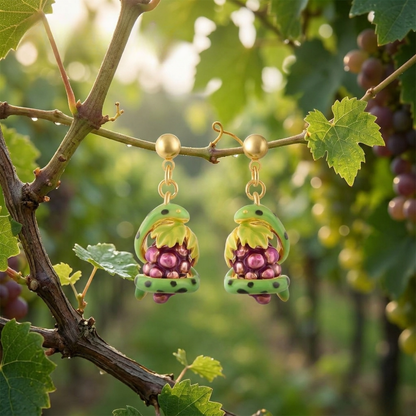 Snake and Grape Vine Earrings
