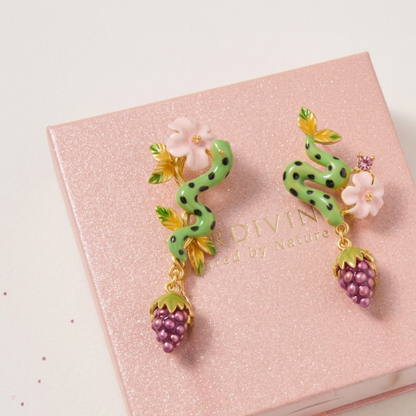 Snake and Grape Vine Earrings