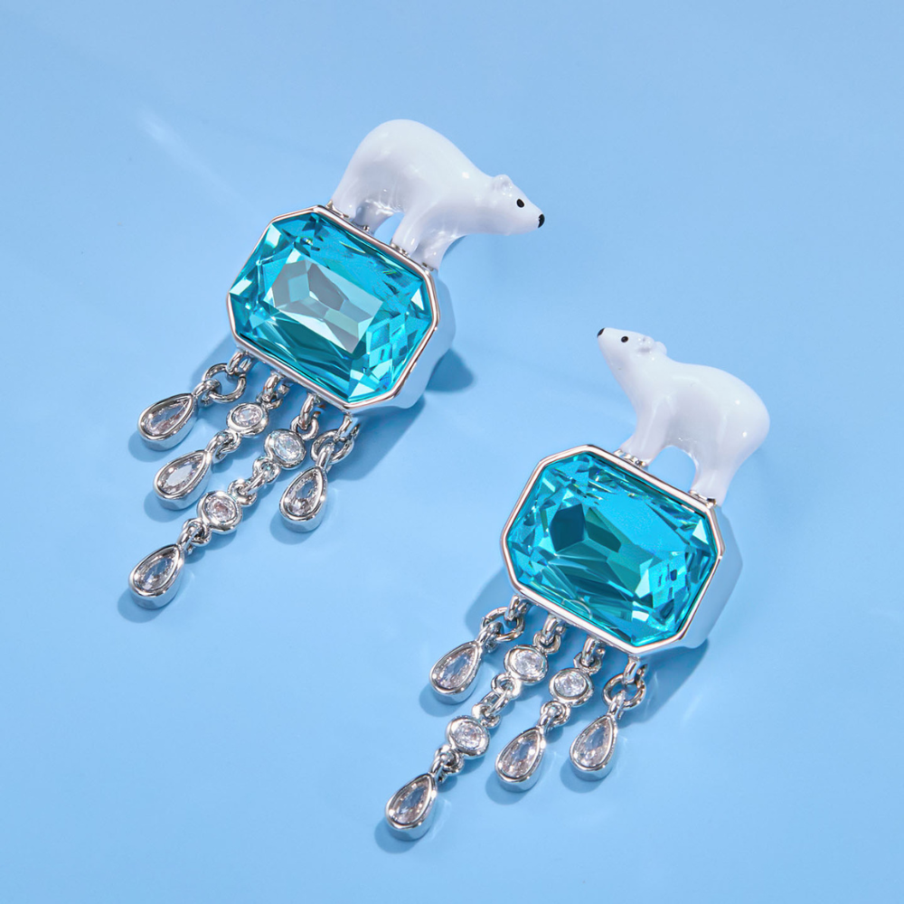 Polar Bear Tassel Earrings