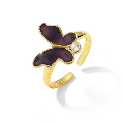 Thermochromic Butterfly Enamel Ring